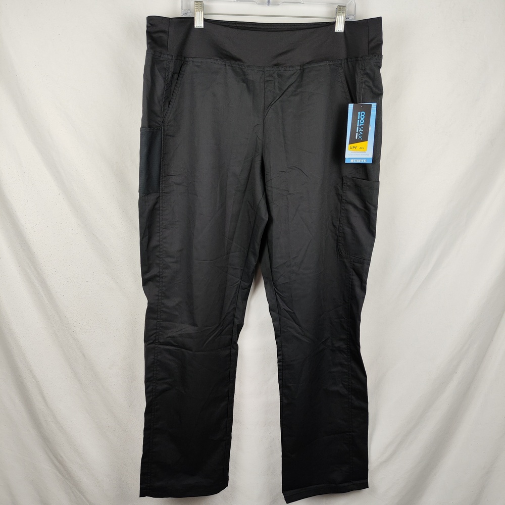 Maevn EON Pure Yoga Pants Womens XL Black Scrub Pants Stretch UPF 40+ Medical